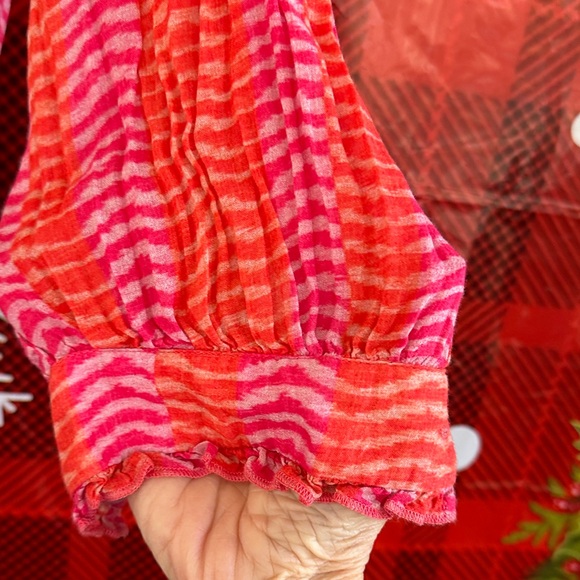 Anthropologie Bl-nk London Annona Blouse in Pink and Orange Blouse - Picture 5 of 8